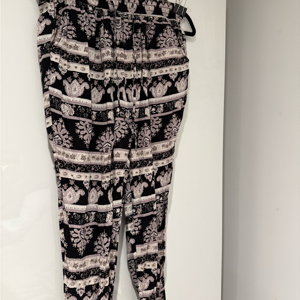 Garage Black and White Patterned Joggers
